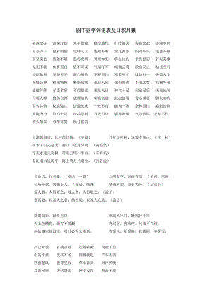 年级下册四字词语