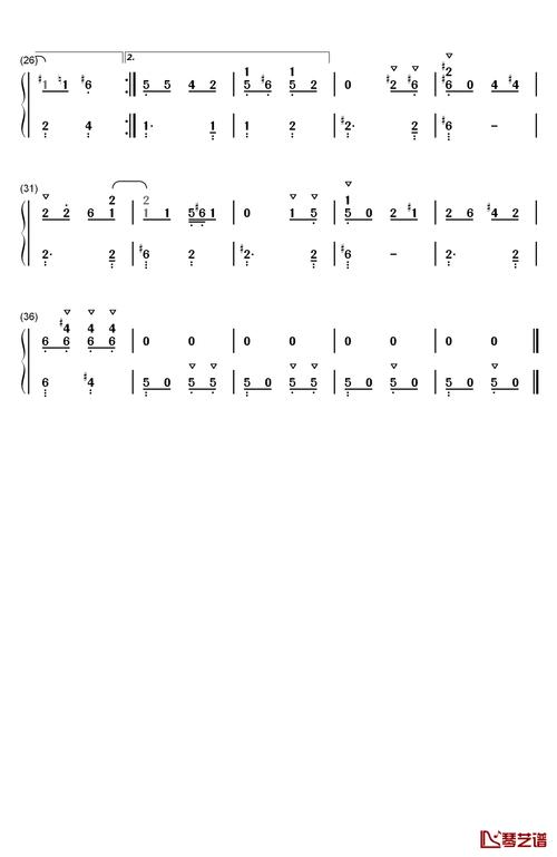 sans钢琴简谱-数字双手-toby fox