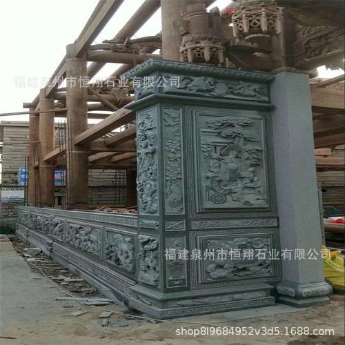 厂家定制大型石雕旗杆雕刻 宗祠石雕石柱子 祠堂精品石雕状元旗杆