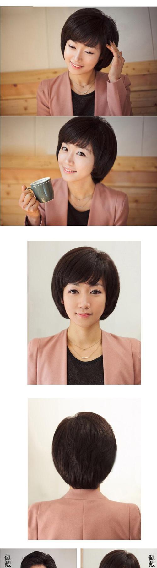 新款包邮中老年假发 短发bobo 直发 送妈妈 中年老人女士假发 仿