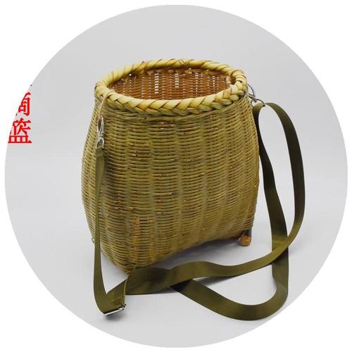 摘茶叶竹编背娄采篓神器的篮子背篓农用采茶竹篓斜挎采摘篮干活
