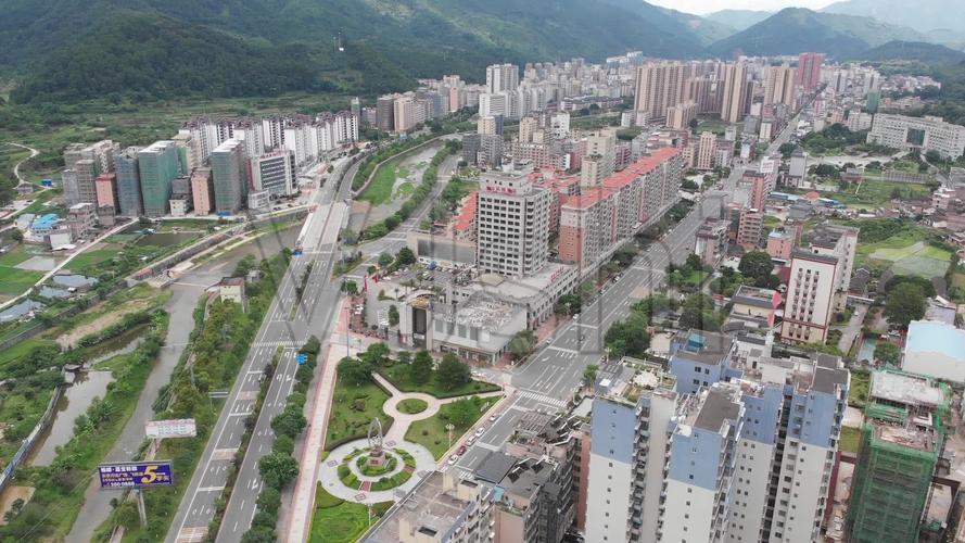 广东清远连山县城航拍