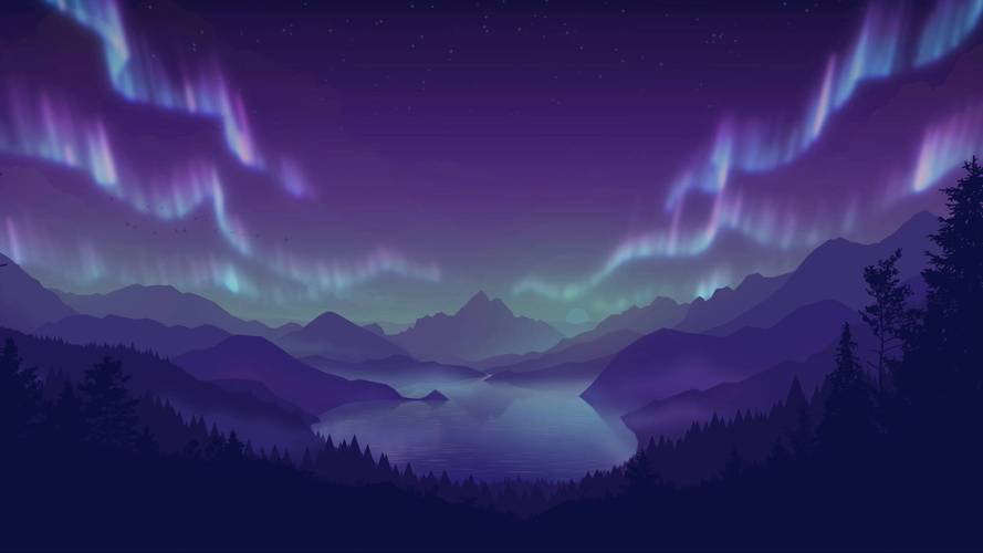 绚丽多彩的极光风景高清动态壁纸