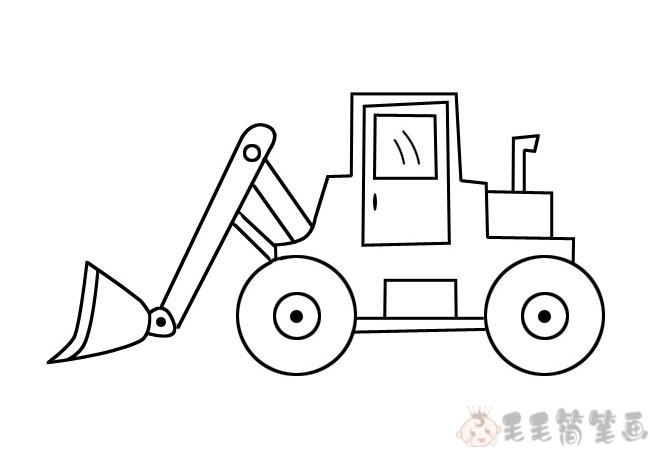 挖掘机和推土机儿童简笔画图片