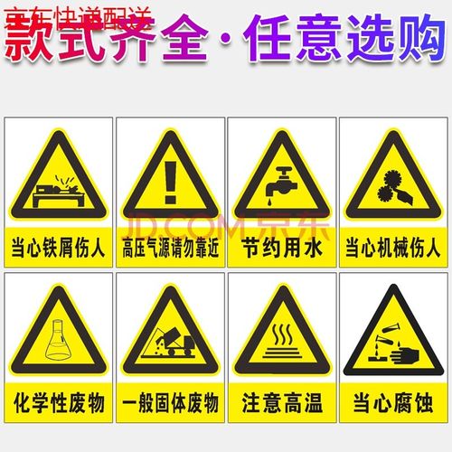 化学实验室标识牌当心灼伤玻璃碎渣当心飞溅安全警示牌标志贴提示牌