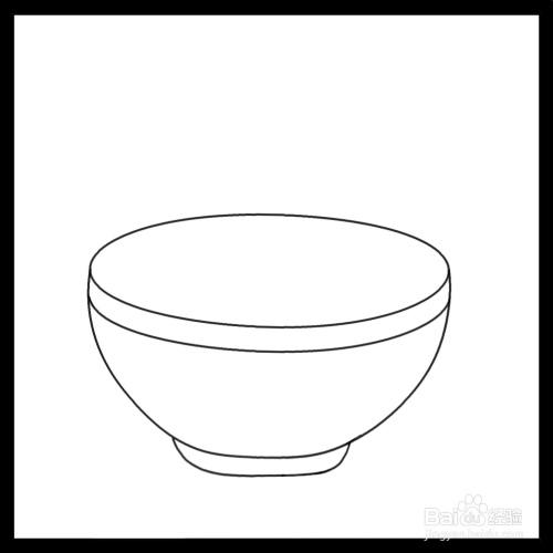 如图,先画出汤圆碗的轮廓.