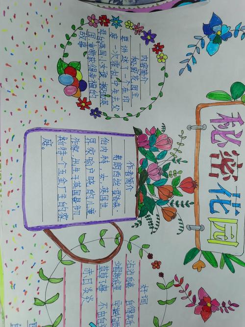 孩子们用图文并茂的手抄报来介绍《秘密花园》的梗概.