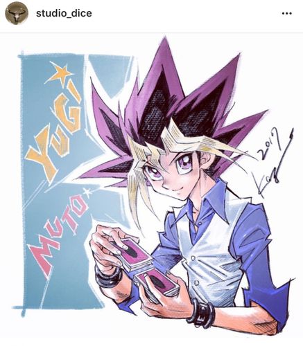 《游戏王》原作者高桥和希所画的武藤游戏生贺,有一瞬间竟然不能确定