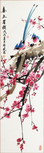 喜鹊_写意花鸟画作品_水墨花鸟画作品_国画花鸟画欣赏