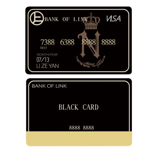 恋与制作人周边同款李泽言黑卡双面烫金卡片游戏周边道具银行卡