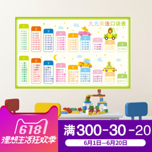 九九乘法口诀表小学拼音字母墙贴儿童幼儿园墙面装饰贴纸教室布置