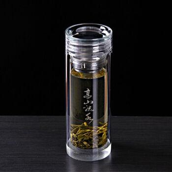 水晶玻璃杯保温双层带盖过滤泡茶杯办公车载杯子便携水杯子耐热印字