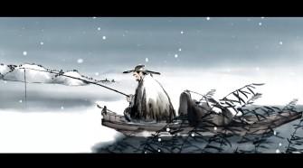 水墨动画古诗《江雪》