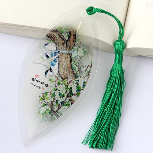 书签花香鸟语树叶花草鸟雀叶脉图片定制小礼礼品书签