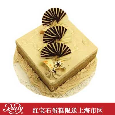 红宝石蛋糕/方形摩卡鲜奶蛋糕