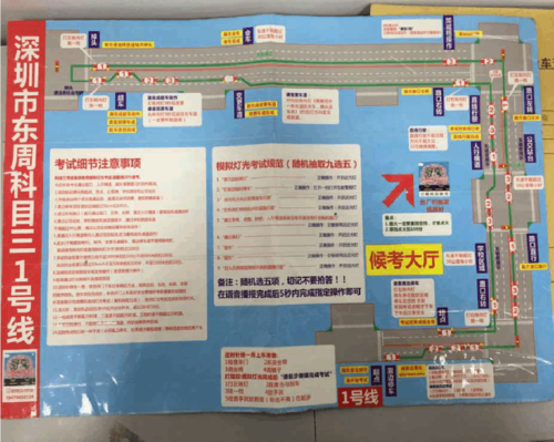 2017年最新版深圳东周科目三考场图及要点