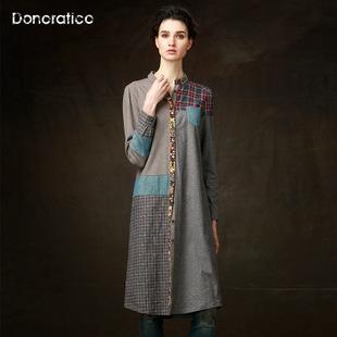 高端棉麻品牌 达衣岩 春季时尚新款连衣裙专柜正品女装尾货折扣批