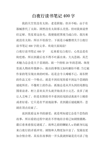 白夜行读书笔记400字.docx