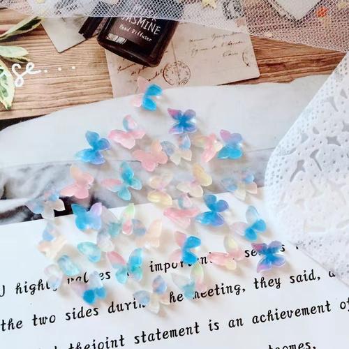 网红ins小红书同款高品质手工美甲立体蝴蝶饰品热缩片