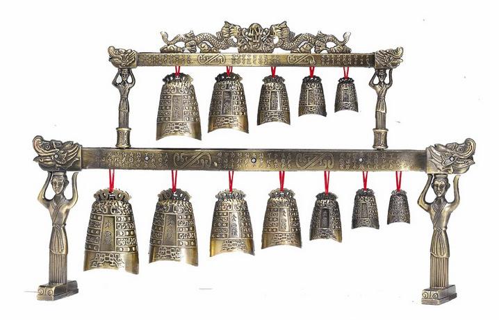 旅游工艺品批发 仿古青铜双层椭圆编钟 创意家居摆件