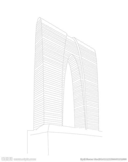 苏州东方之门线稿3d矢图片