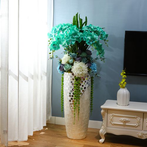北欧客厅落地大花瓶蝴蝶兰仿真玄关花艺现代简约插花花瓶