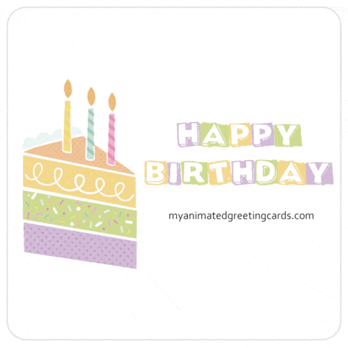 happy birthday animated cake slice candles birthday banner