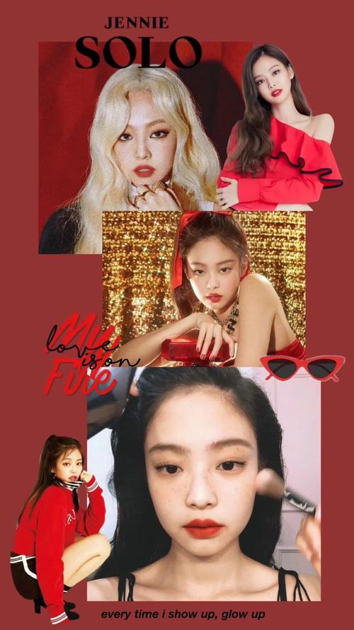 black pink jennie 手机壁纸 拼接壁纸