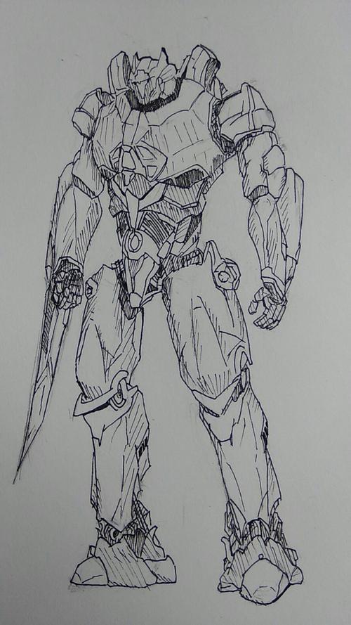 环太平洋怎么画机甲简笔画