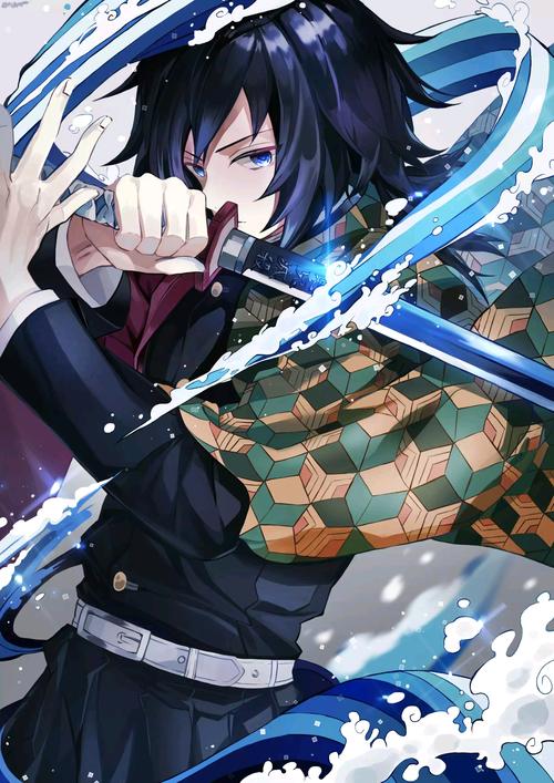 鬼灭之刃水柱富冈义勇6107ω6106高清高质量美图壁纸搬运