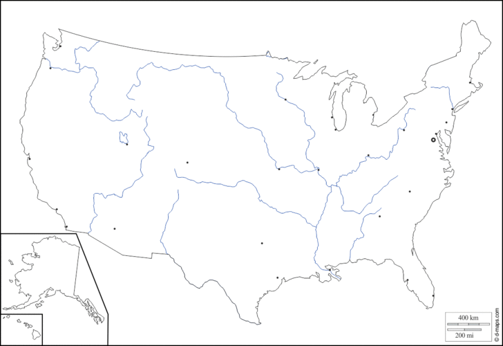美国与阿拉斯加和夏威夷 : 免费地图, 免费的空白地图, 免费的轮廓