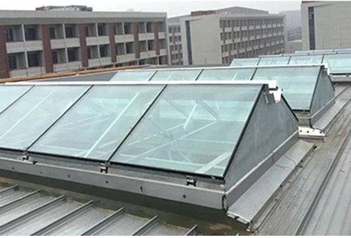 电动采光通风天窗三角形天窗一字排烟天窗车间屋顶通风采光顶天窗