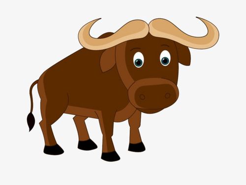 憨厚 牛角 牛尾巴 牛蹄 棕色 动漫