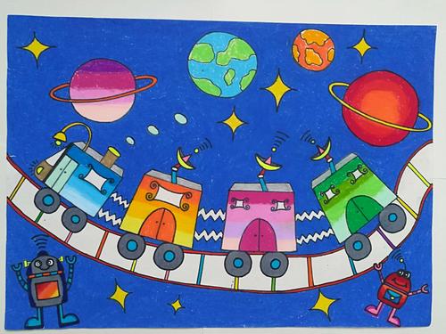 双峰小学科技节一二三年级科幻画获奖作品展