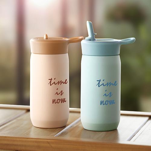 儿童保温杯带吸管少女ins简约精致可爱中学生水杯防摔