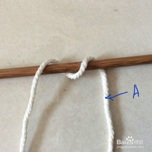 2 将绳子的a部分由左至右穿过b部分. 3 拉紧绳子的a部分.