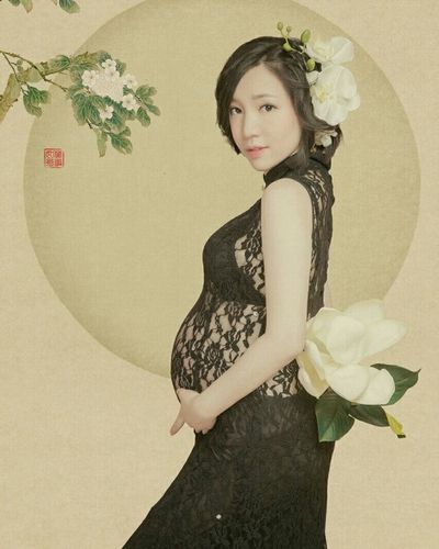 xiao雪 第一次尝试古风孕照           怀孕36周准备卸货 照片是七个