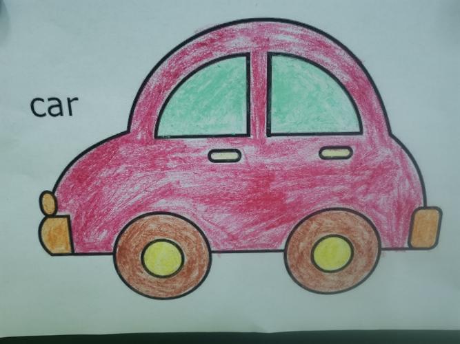 龙湖幼儿园小一班美术涂色《小汽车》