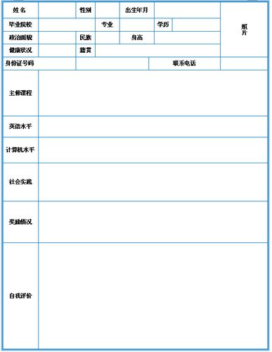 家具设计个人求职简历表格