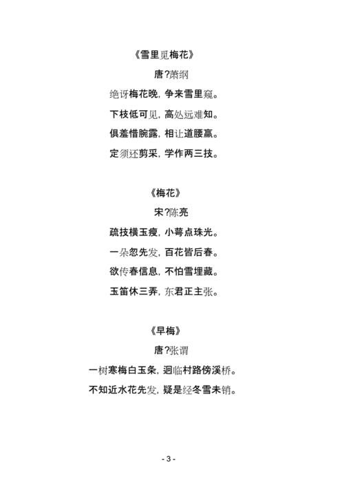 关于雪与梅花地古诗词.docx 12页