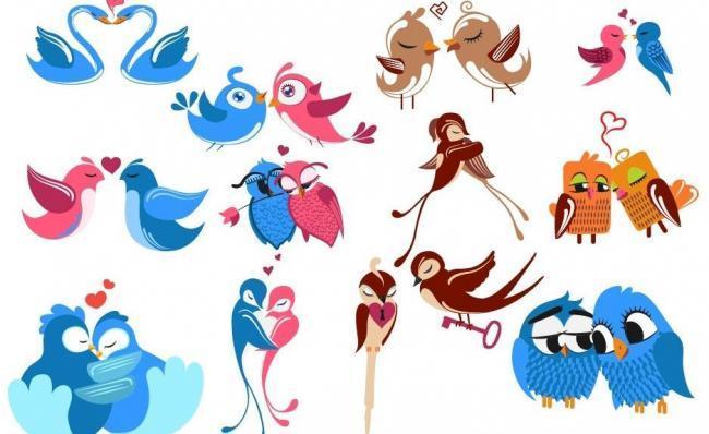 卡通爱情鸟图片