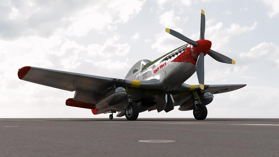 红色机尾redtails332大队涂装p51d北美野马