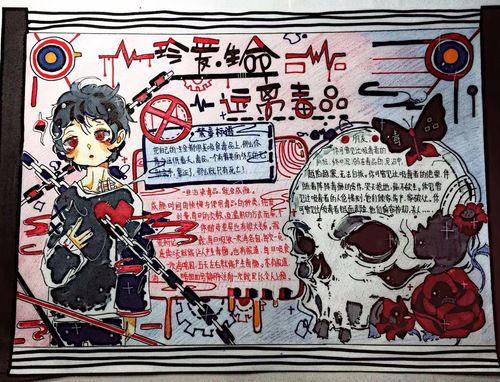 禁毒防艾手抄报