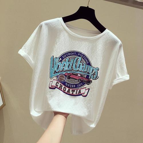 鸟之语93棉t恤女短袖2020夏季新款韩版宽松显瘦学生印花百搭ins上衣潮