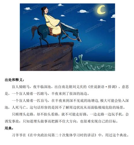 【少年学"习"时】盲人骑瞎马,夜半临深池——从小学之