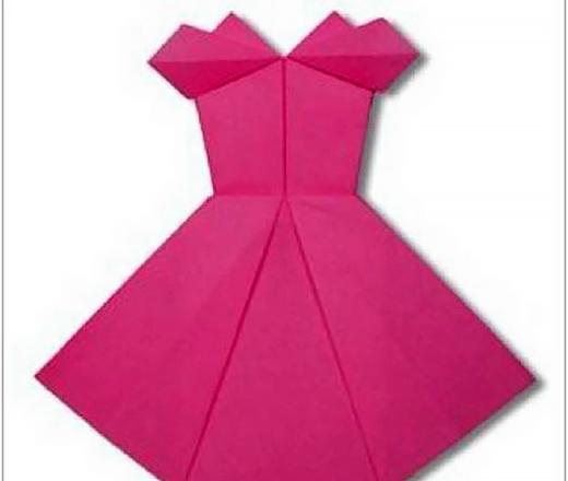 简单又漂亮的连衣裙 纸艺手工折纸裙子