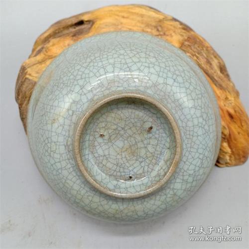 宋汝窑手工瓷天青釉支钉碗仿古做旧宋代出土古瓷器 古玩收藏摆件