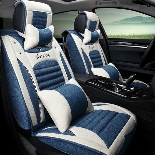 新款卡通汽车坐垫全包围亚麻可爱女座垫轿车suv四季通用棉麻座套