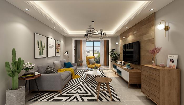 兴义花语庭小区飞洋华府花语庭112平米装修案例分析北欧风格