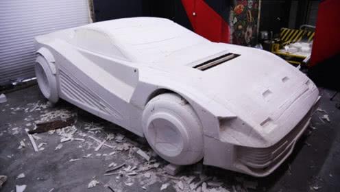 老外用泡沫板制作汽车模型,看成品效果,网友:这也太粗糙了!